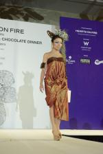 <br />Miss World Singapore contestant modelling the chocolate fashion