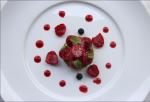 <br />Sable Breton, raspberry and pistachio cream