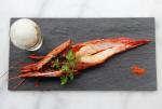 <br />Roasted red prawn, tartare of heirloom tomatoes, kaffir lime emulsion