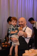 <br />Chef Lino Sauro and his son, Noah