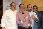 <br />Chefs Scott Webster, Rodrigo de la Calle, and Erlantz Gorostiza posing for a picture with Dr Michael Lim from The Travelling Gourmet