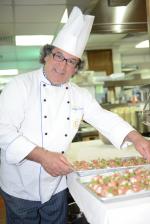 <br />Chef Gabriele Ferron preparing to plate the dishes