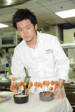 <br />Chef Kentaro Torii plating the dishes