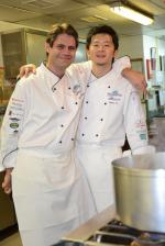 <br />Chefs Damien le Bihan and Kentaro Torii