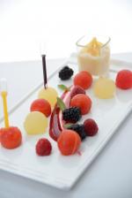 <br />Chilled melon balls with sorbet