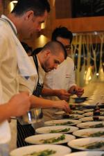 <br />Chef David Muñoz and the culinary team of Forest森 Restaurant plating the dishes